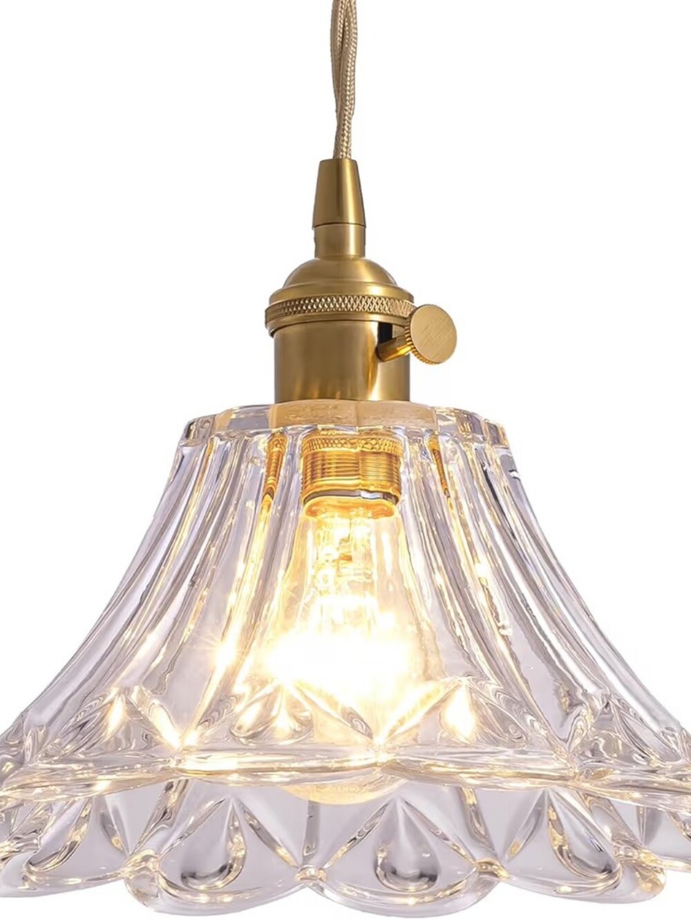 NIB Flower Shaped Glass Pendant Light